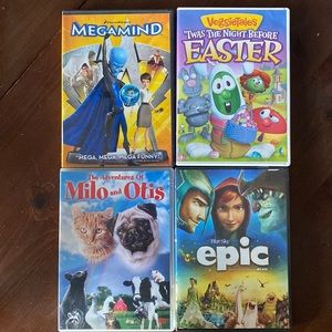 Kids DVDs-megamind, veggie tales Easter, milo and Otis, Epic - used, but good!